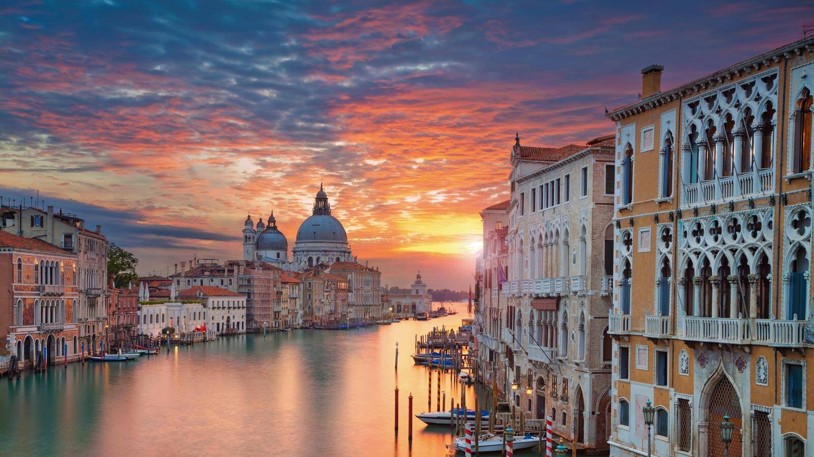Venise en Italie au coucher du soleil